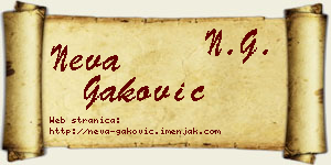 Neva Gaković vizit kartica